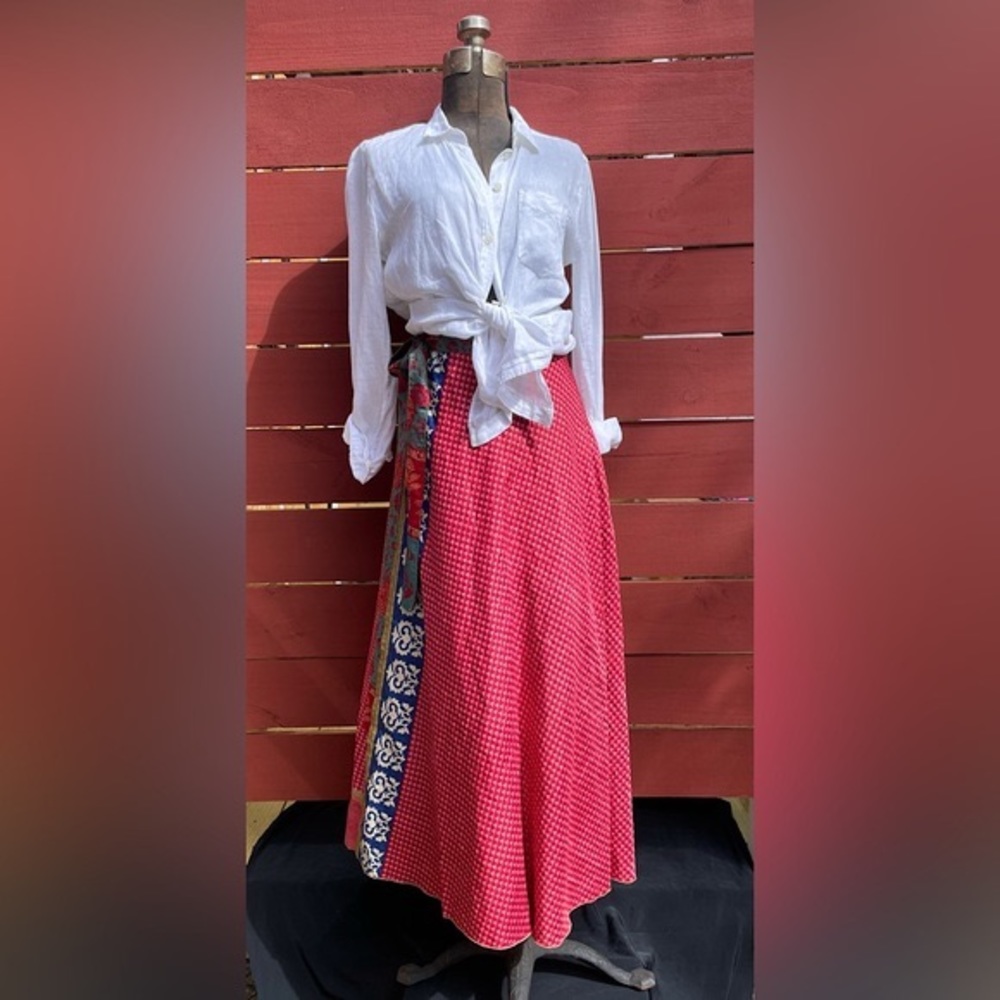 Silk Wrap Maxi Skirt- Reversible- Indian Sari